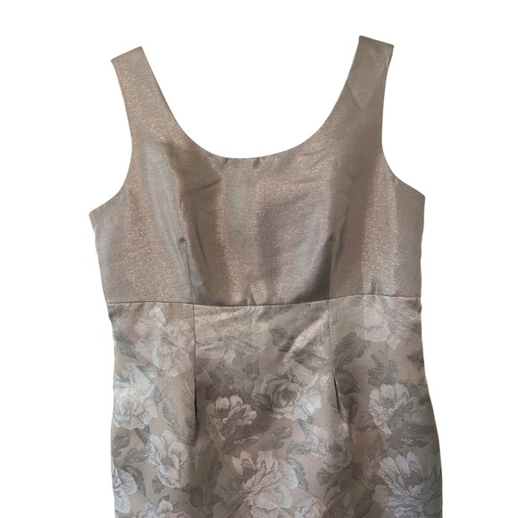 Cachet Dress & Jacket Set Women 12 Champagne Silver Metallic Formal Wedding - Picture 5 of 16